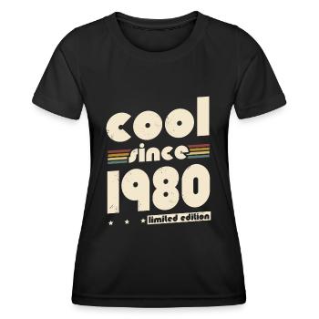 Cool since 1980 vintage birthday 1980 - Women's Functional T-Shirt - black - Front - AI Model Female 172 light (172cm)