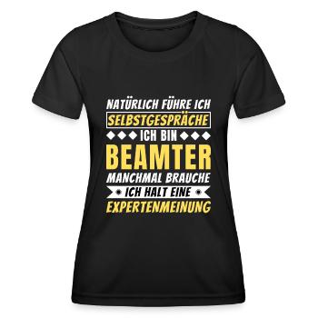 Ich führe Selbstgespräche - Beamter Edition - Frauen Funktions-T-Shirt - Schwarz - Vorne - AI Model Female 172 light (172cm)