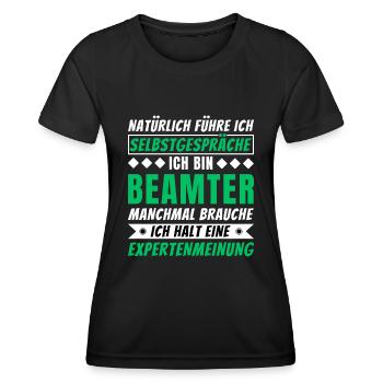Ich führe Selbstgespräche - Beamter Edition - Frauen Funktions-T-Shirt - Schwarz - Vorne - AI Model Female 172 light (172cm)