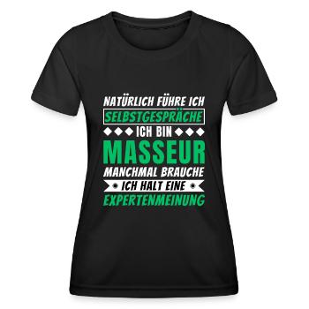 Ich führe Selbstgespräche - Masseur Edition - Frauen Funktions-T-Shirt - Schwarz - Vorne - AI Model Female 172 light (172cm)