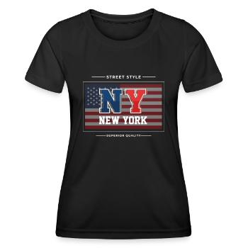 New York - T-shirt sport Femme - noir - Devant - AI Model Female 172 light (172cm)