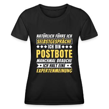 Ich führe Selbstgespräche - Postbote Edition - Frauen Funktions-T-Shirt - Schwarz - Vorne - AI Model Female 172 light (172cm)
