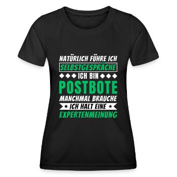 Ich führe Selbstgespräche - Postbote Edition - Frauen Funktions-T-Shirt - Schwarz - Vorne - AI Model Female 172 light (172cm)