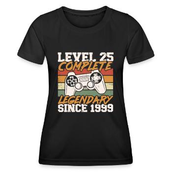 25th Birthday Level 25 Complete Vintage 1999 - Women's Functional T-Shirt - black - Front - AI Model Female 172 light (172cm)