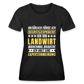Ich führe Selbstgespräche - Landwirt Edition - Frauen Funktions-T-Shirt - Schwarz - Vorne - AI Model Female 172 light (172cm)