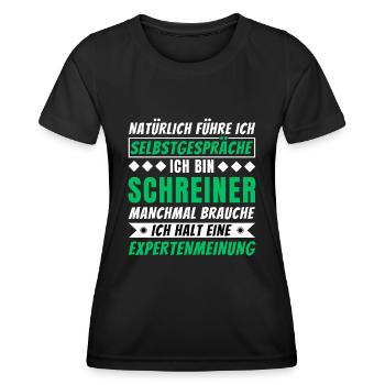 Ich führe Selbstgespräche - Schreiner Edition - Frauen Funktions-T-Shirt - Schwarz - Vorne - AI Model Female 172 light (172cm)
