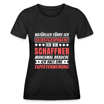 Ich führe Selbstgespräche - Schaffner Edition - Frauen Funktions-T-Shirt - Schwarz - Vorne - AI Model Female 172 light (172cm)