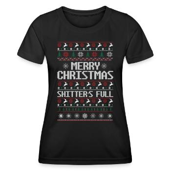Ugly Christmas Sweater - Women's Functional T-Shirt - black - Front - AI Model Female 172 light (172cm)