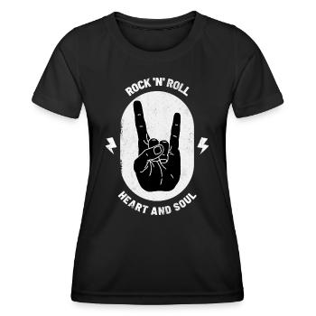 Rock 'N' Roll Devil Horns Metal Fork Rock Geschenk - Frauen Funktions-T-Shirt - Schwarz - Vorne - AI Model Female 172 light (172cm)
