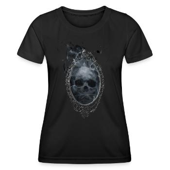 Ghost Skull Halloween Horreur Effrayant - T-shirt sport Femme - noir - Devant - AI Model Female 172 light (172cm)