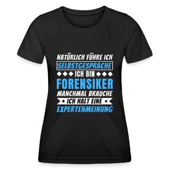 Ich führe Selbstgespräche - Forensiker Edition - Frauen Funktions-T-Shirt - Schwarz - Vorne - AI Model Female 172 light (172cm)