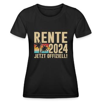 Rente 2024 Jetzt OFFIZIELL - Frauen Funktions-T-Shirt - Schwarz - Vorne - AI Model Female 172 light (172cm)