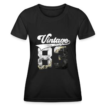 43E ANNIVERSAIRE MILLÉSIME 1983 - T-shirt sport Femme - noir - Devant - AI Model Female 172 light (172cm)