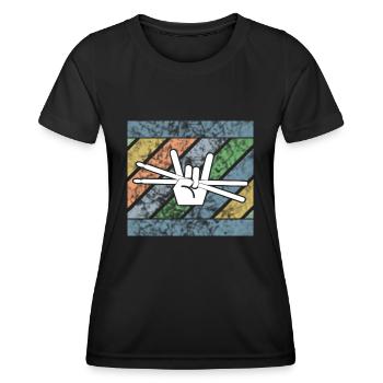 Drummer Drumsticks Schlagzeug Design - Frauen Funktions-T-Shirt - Schwarz - Vorne - AI Model Female 172 light (172cm)