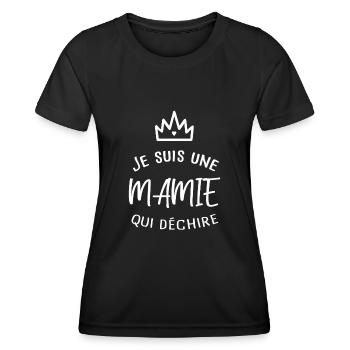 Je suis une mamie qui déchire - Cadeau - Mamie - T-shirt sport Femme - noir - Devant - AI Model Female 172 light (172cm)