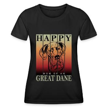 Deutsche Dogge - Happy Great Dane Maman - T-shirt sport Femme - noir - Devant - AI Model Female 172 light (172cm)