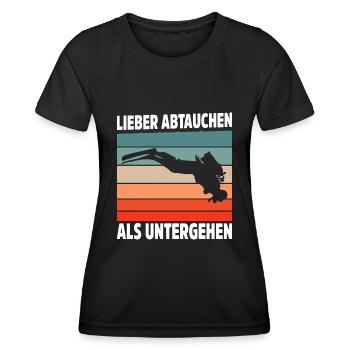 Tauchen Schorcheln Taucher Apnoe Scuba Tauchen - Frauen Funktions-T-Shirt - Schwarz - Vorne - AI Model Female 172 light (172cm)