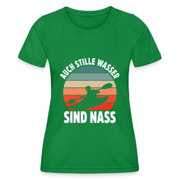 Kajak Geschenkidee Kanu Paddeln Kajakfahren - Frauen Funktions-T-Shirt - Kelly Green - Vorne - AI Model Female 172 dark (172cm)