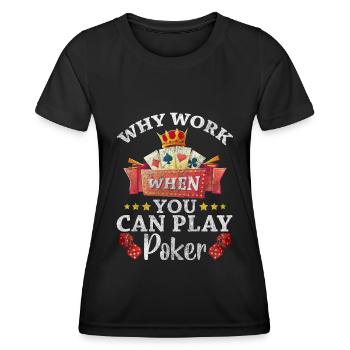 Kartenspiel Kartenspieler Spielen Herz - Frauen Funktions-T-Shirt - Schwarz - Vorne - AI Model Female 172 light (172cm)