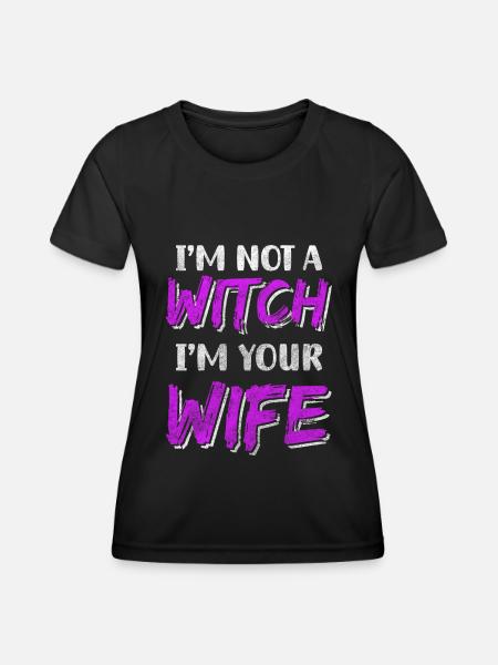 Hexerei Besen - Frauen Funktions-T-Shirt - Schwarz