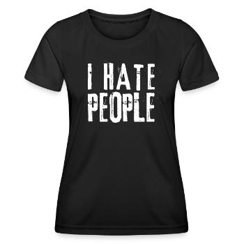 Ich hasse Menschen - Frauen Funktions-T-Shirt - Schwarz - Vorne - AI Model Female 172 light (172cm)