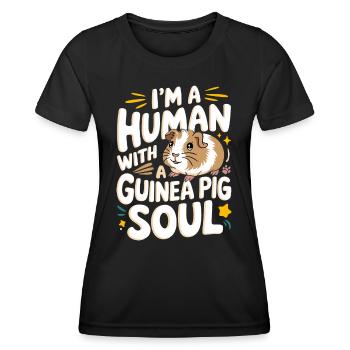 Meerschweinchen - Frauen Funktions-T-Shirt - Schwarz - Vorne - AI Model Female 172 light (172cm)