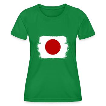 Japan Flag Used Look Nihon Japanese Flag - Women's Functional T-Shirt - kelly green - Front - AI Model Female 172 dark (172cm)