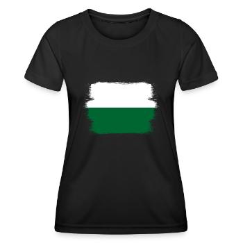 Saxony Flag Saxon Flag Ossi Holiday SN - Women's Functional T-Shirt - black - Front - AI Model Female 172 light (172cm)