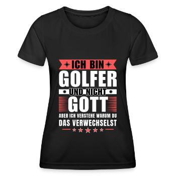 Ich bin Golfer und nicht Gott - Frauen Funktions-T-Shirt - Schwarz - Vorne - AI Model Female 172 light (172cm)