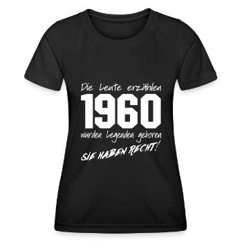 Legenden geboren 1960 - Frauen Funktions-T-Shirt - Schwarz - Vorne - AI Model Female 172 light (172cm)