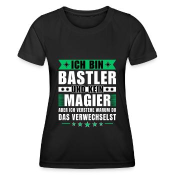 Ich bin Bastler und kein Magier - Frauen Funktions-T-Shirt - Schwarz - Vorne - AI Model Female 172 light (172cm)