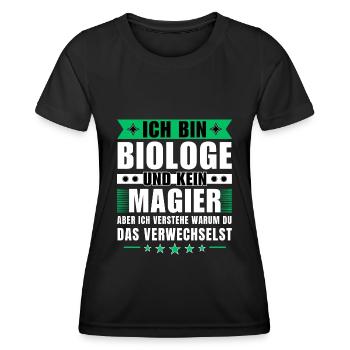 Ich bin Biologe und kein Magier - Frauen Funktions-T-Shirt - Schwarz - Vorne - AI Model Female 172 light (172cm)