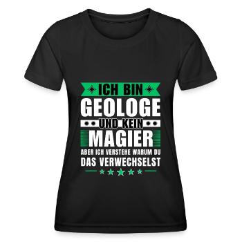 Ich bin Geologe und kein Magier - Frauen Funktions-T-Shirt - Schwarz - Vorne - AI Model Female 172 light (172cm)