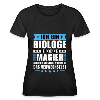 Ich bin Biologe und kein Magier - Frauen Funktions-T-Shirt - Schwarz - Vorne - AI Model Female 172 light (172cm)