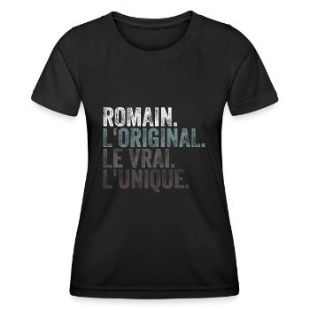 Humour Gift Idea Personalized Roman Name - Women's Functional T-Shirt - black - Front - AI Model Female 172 light (172cm)