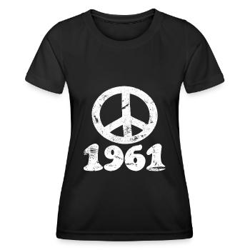 Signe de paix Paix Anniversaire de paix 1961 - T-shirt sport Femme - noir - Devant - AI Model Female 172 light (172cm)