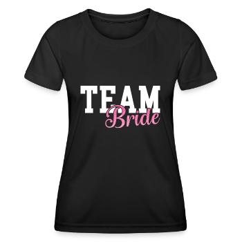 Team Bride - Braut Hochzeit JGA Junggesellinnen - Frauen Funktions-T-Shirt - Schwarz - Vorne - AI Model Female 172 light (172cm)