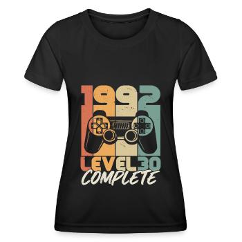 Né en 1992 30 Cadeau d’anniversaire - T-shirt sport Femme - noir - Devant - AI Model Female 172 light (172cm)