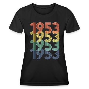 Cool Retro 1953, 70 ans, cadeau de 70e anniversaire - T-shirt sport Femme - noir - Devant - AI Model Female 172 light (172cm)