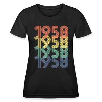 Cool Retro 1958, 64 ans, cadeau de 64e anniversaire - T-shirt sport Femme - noir - Devant - AI Model Female 172 light (172cm)