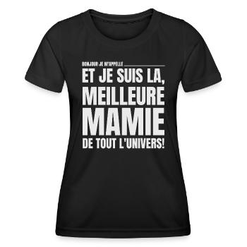 Meilleure mamie de tout l'univers - T-shirt sport Femme - noir - Devant - AI Model Female 172 light (172cm)