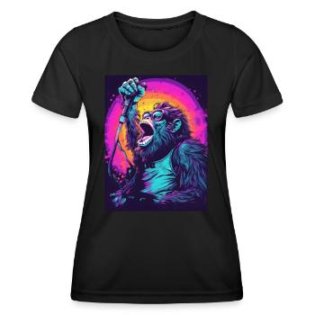 Singender Gorilla - Frauen Funktions-T-Shirt - Schwarz - Vorne - AI Model Female 172 light (172cm)