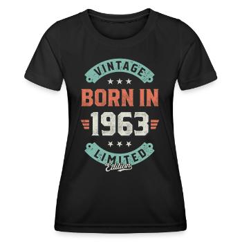 Vintage born in 1963 - Women's Functional T-Shirt - black - Front - AI Model Female 172 light (172cm)