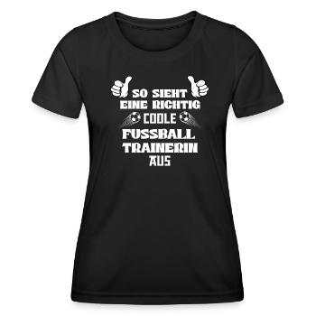 So sieht eine richtig coole Fussball Trainerin aus - Frauen Funktions-T-Shirt - Schwarz - Vorne - AI Model Female 172 light (172cm)