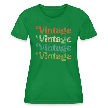 Vintage - Vintage Distressed - Women's Functional T-Shirt - kelly green - Front - AI Model Female 172 dark (172cm)