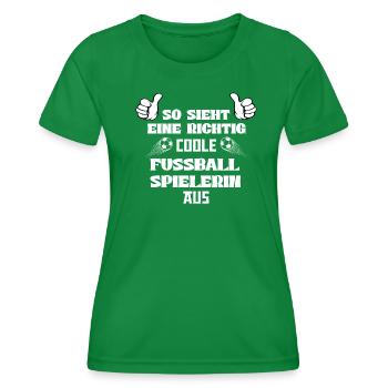 So sieht eine richtig colle Fussball Spielerin aus - Frauen Funktions-T-Shirt - Kelly Green - Vorne - AI Model Female 172 dark (172cm)