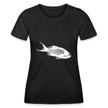 Vintage Korallenrifffisch im Korallenriff - Frauen Funktions-T-Shirt - Schwarz - Vorne - AI Model Female 172 light (172cm)