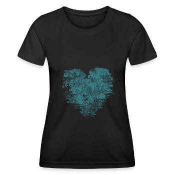 Herz - von Herzen - mit Liebe - Frauen Funktions-T-Shirt - Schwarz - Vorne - AI Model Female 172 light (172cm)