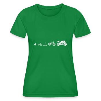 Evolution Zweirad Roller Motorrad - Frauen Funktions-T-Shirt - Kelly Green - Vorne - AI Model Female 172 dark (172cm)