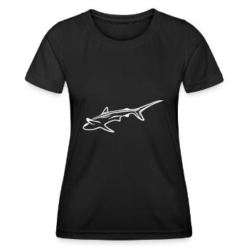 Requin élégant dans le courant de dérive - T-shirt sport Femme - noir - Devant - AI Model Female 172 light (172cm)